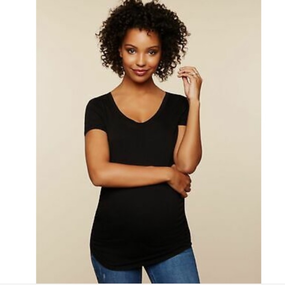 Motherhood Maternity Crew Neck Short sleeves Black